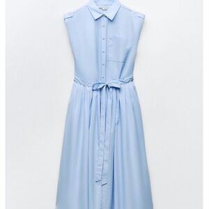 ZARA SHIRT DRESS BLUE NWT 7895/545/436 XS